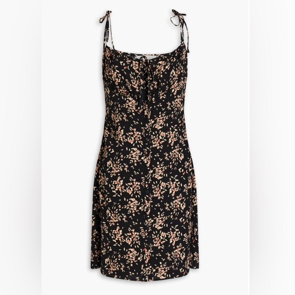 ba&sh Volver Black Floral Button-Down Dress